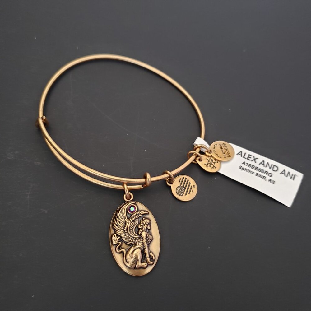 NWT Alex and Ani Gold Sphinx Bracelet Bangle 725 - Picture 1 of 3